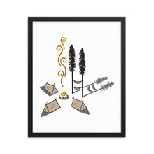 Load image into Gallery viewer, Camping by the Fire - Framed poster