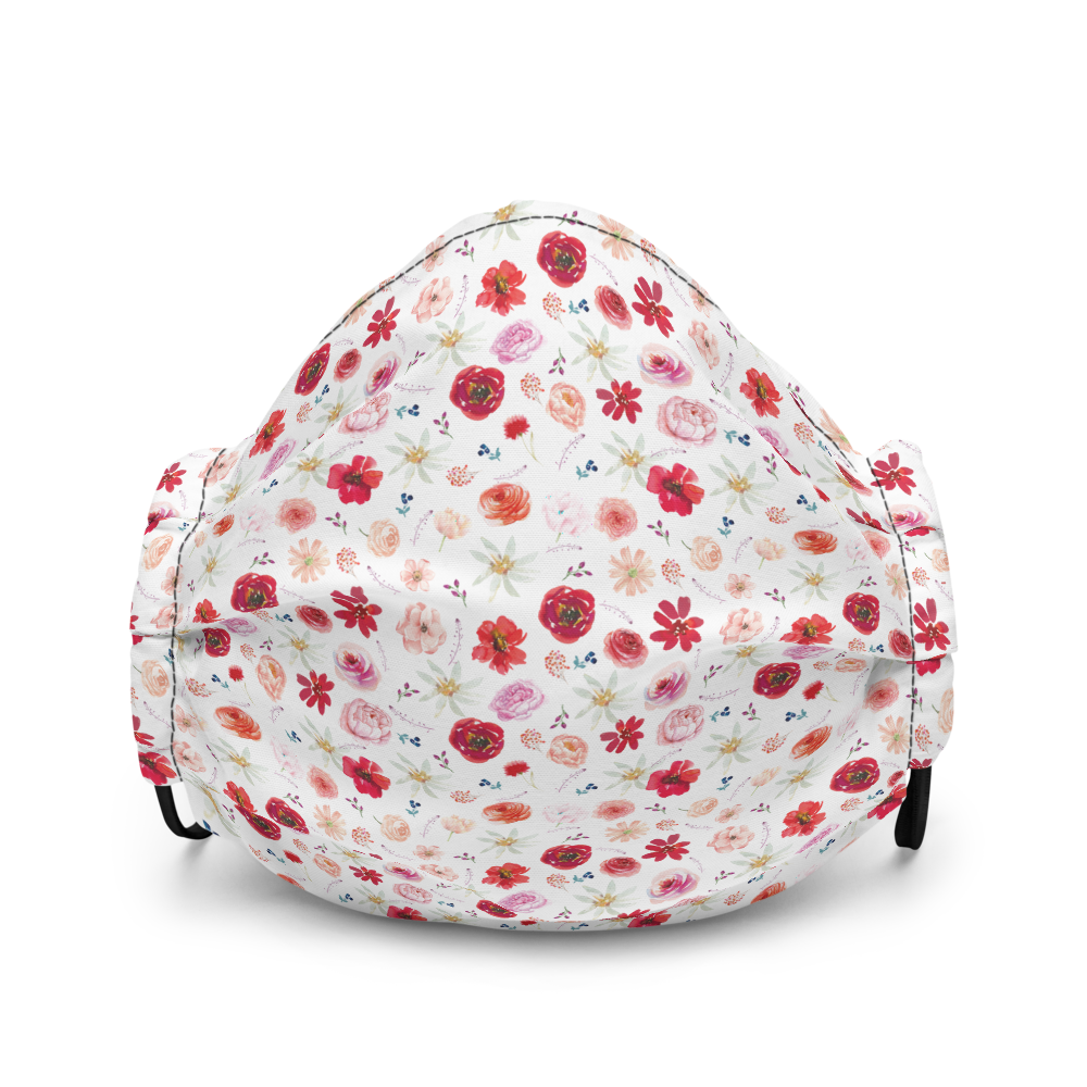 Flower in White Premium face mask