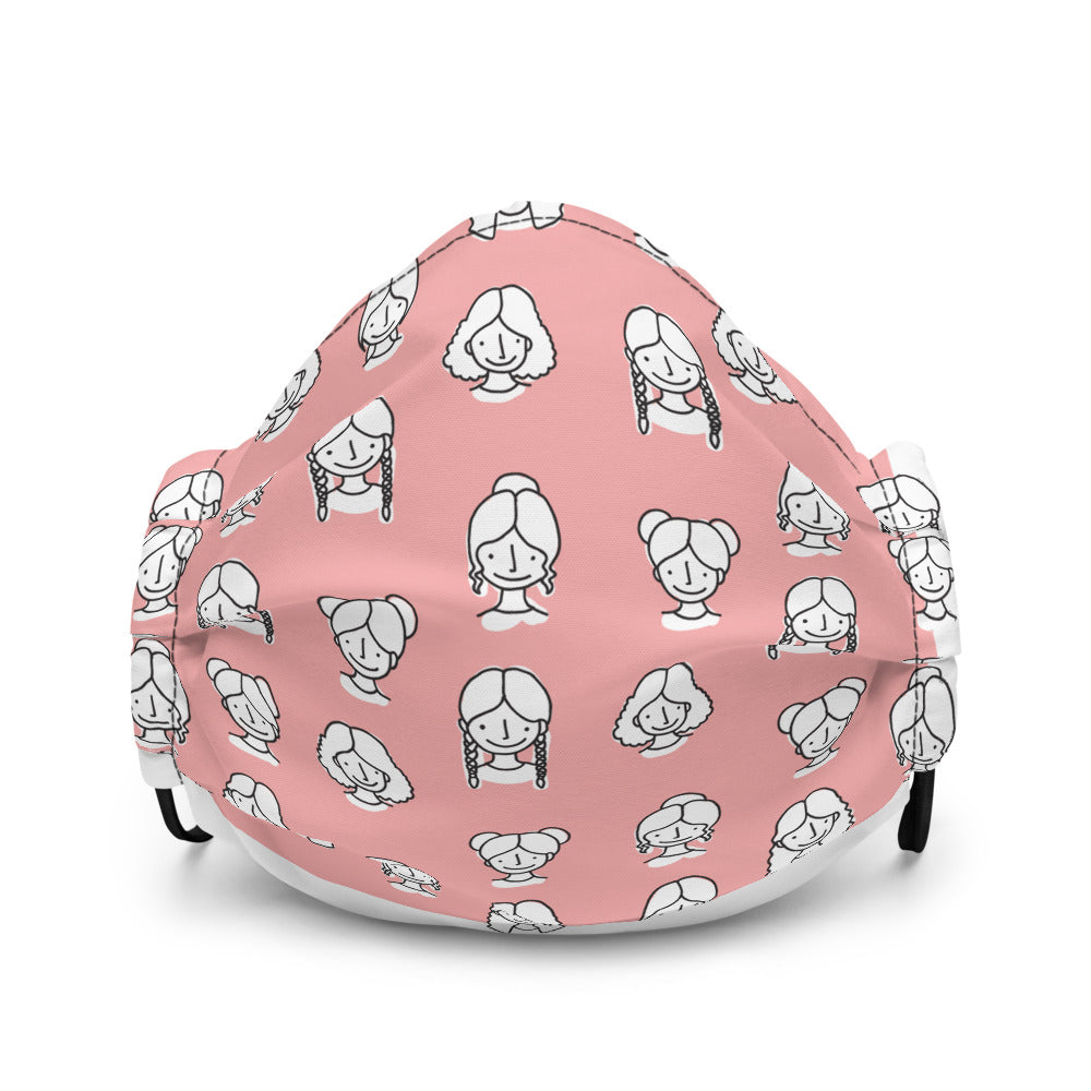 Cute Bun & Braids - Premium face mask