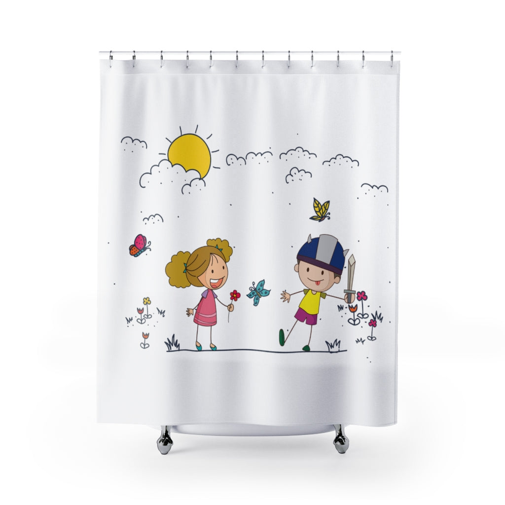 Doodle Siblings - Shower Curtains