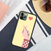 Load image into Gallery viewer, Saranghae Hand Biodegradable phone case
