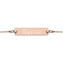 Load image into Gallery viewer, Native - Engraved Silver Bar Chain Bracelet
